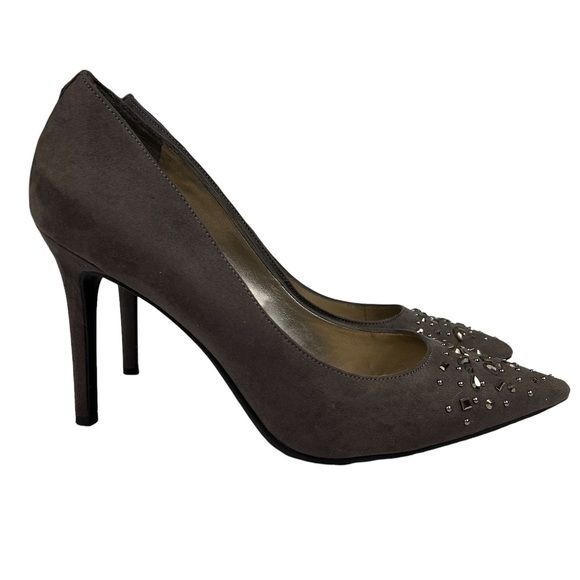 Circus by Sam Edelman Stiletto Women Shoes Size 11 Gray Suede Studded High Heels - Picture 1 of 12